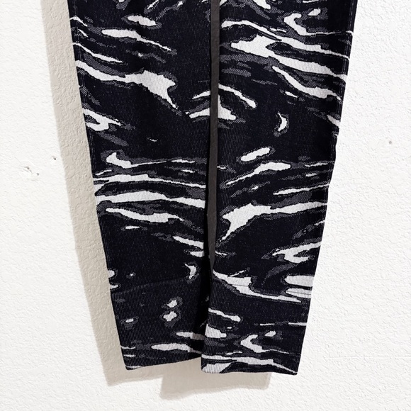 Free People Movement Go To Printed Ribbed Leggings in Black & Grey Zebra Print - Picture 8 of 10